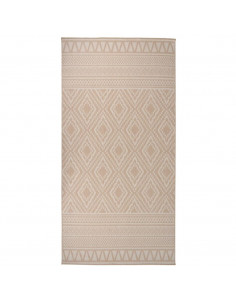 Tappeto da Esterni a Tessitura Piatta 100x200cm Strisce Marroni 2