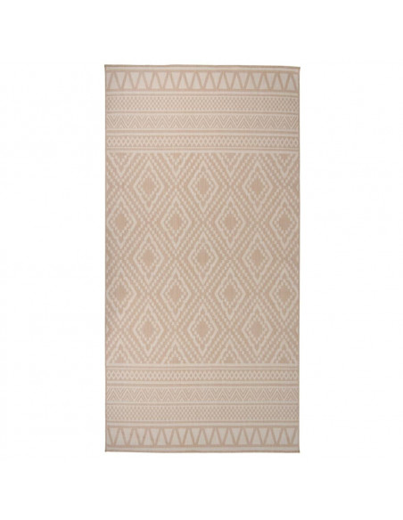 Tappeto da Esterni a Tessitura Piatta 100x200cm Strisce Marroni