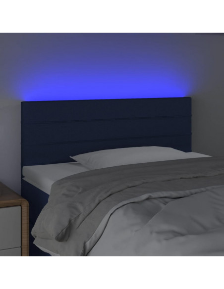 Testiera a LED Blu 90x5x78/88 cm in Tessuto