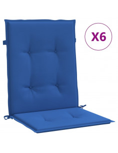 Cuscini per Sedia 6 pz Blu Reale 100x50x3 cm in Tessuto Oxford 2