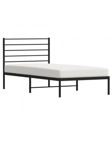 Giroletto con Testiera Metallo Nero 100x200 cm