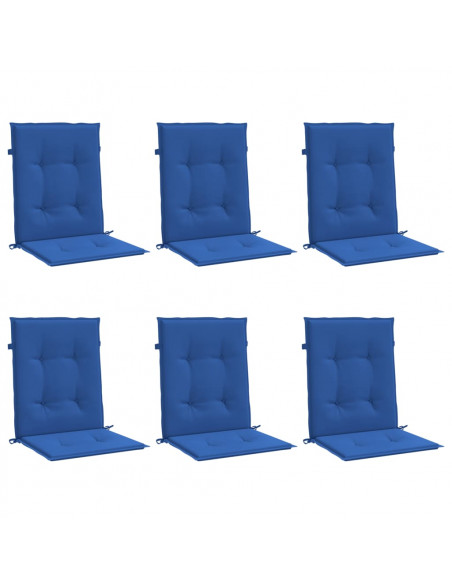 Cuscini per Sedia 6 pz Blu Reale 100x50x3 cm in Tessuto Oxford