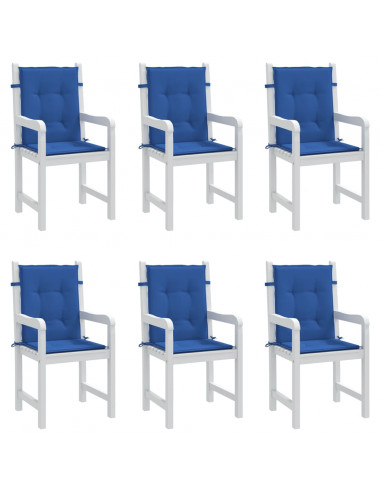 Cuscini per Sedia 6 pz Blu Reale 100x50x3 cm in Tessuto Oxford