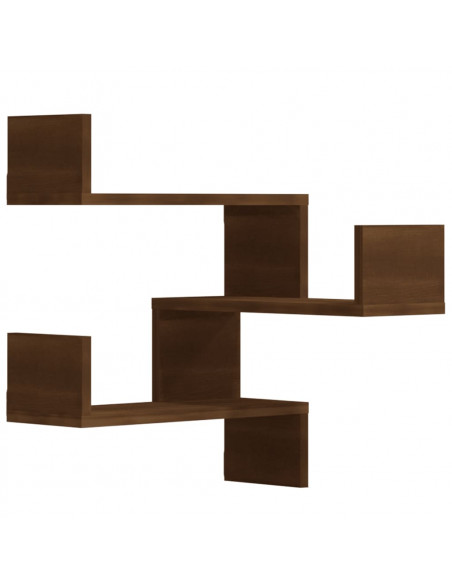 Scaffale Parete Angolo 2p Rovere Marrone 40x40x50cm Multistrato