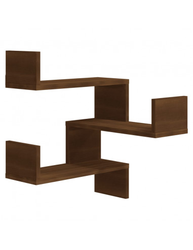 Scaffale Parete Angolo 2p Rovere Marrone 40x40x50cm Multistrato