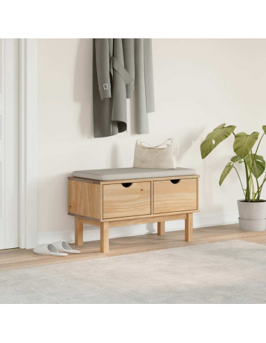 Panca da Corridoio OTTA 80x40x45 cm in Legno Massello di Pino