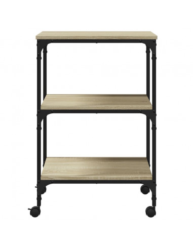 Supporto Stampante 3 Piani Rovere Sonoma 50x41x75cm Multistrato