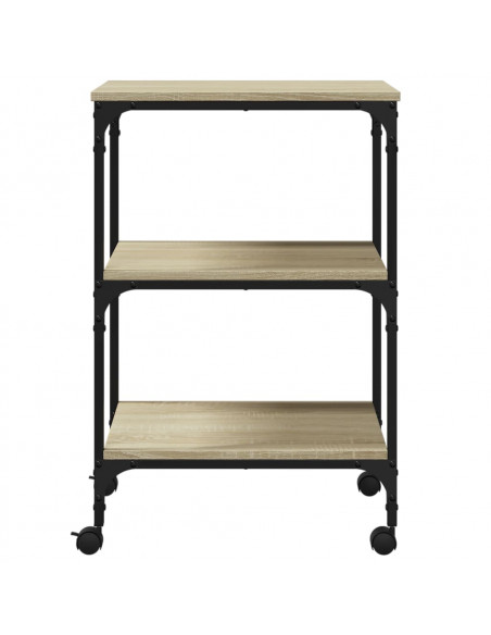 Supporto Stampante 3 Piani Rovere Sonoma 50x41x75cm Multistrato