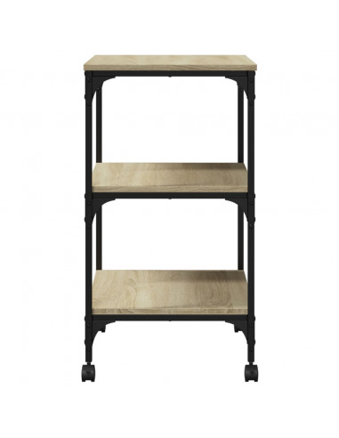 Supporto Stampante 3 Piani Rovere Sonoma 50x41x75cm Multistrato