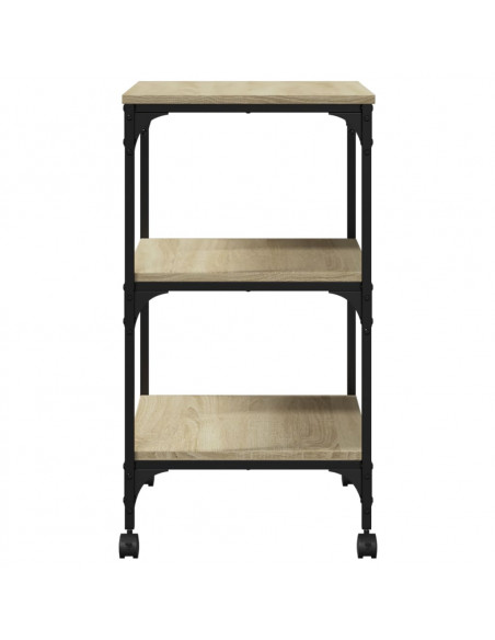 Supporto Stampante 3 Piani Rovere Sonoma 50x41x75cm Multistrato