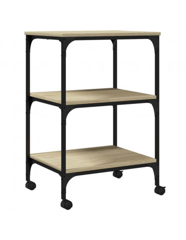 Supporto Stampante 3 Piani Rovere Sonoma 50x41x75cm Multistrato