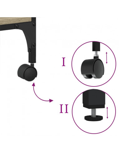 Supporto Stampante 3 Piani Rovere Sonoma 50x41x75cm Multistrato