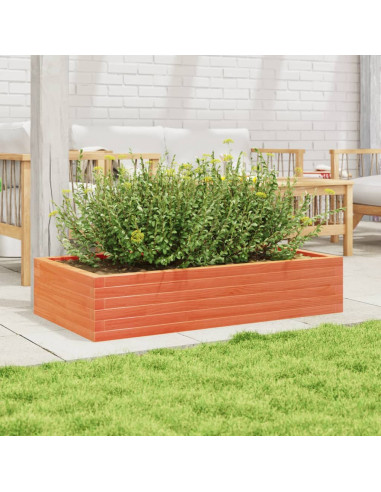 Fioriera Giardino Marrone Cera 110x60x23 cm Legno Massello Pino