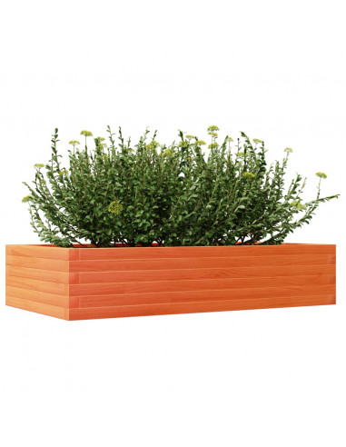 Fioriera Giardino Marrone Cera 110x60x23 cm Legno Massello Pino