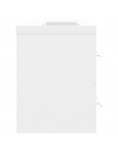 Mobile da Bagno con Lavabo Integrato Bianco in Truciolato 2