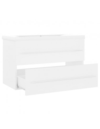 Mobile da Bagno con Lavabo Integrato Bianco in Truciolato