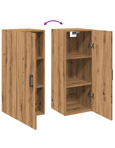 Mobile a Parete Rovere Artigianale 34,5x34x90 cm in Truciolato