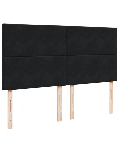 Giroletto a Molle con Materasso Nero 180x200 cm in Velluto