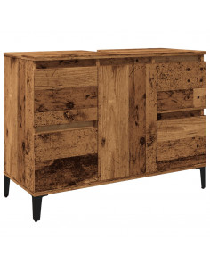 Mobile Lavabo Legno Antico 80x33x60 cm in Legno Multistrato 2