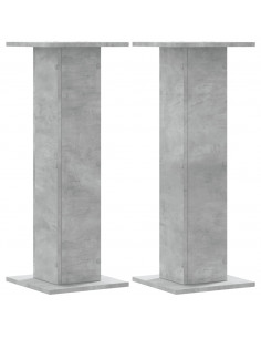 Supporti Altoparlanti 2 pz Grigio 30x30x80 cm Legno Multistrato 2