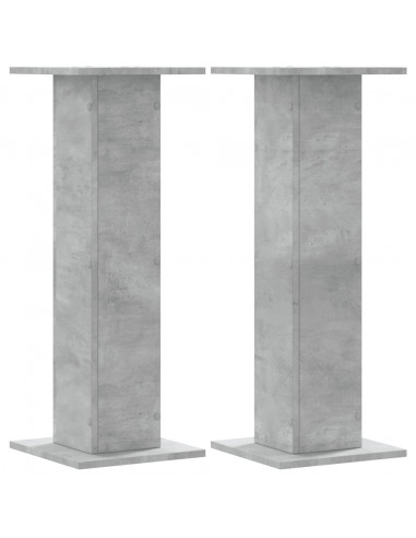 Supporti Altoparlanti 2 pz Grigio 30x30x80 cm Legno Multistrato