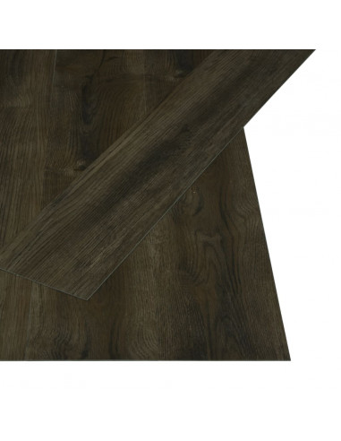 Listoni Pavimenti Autoadesivi 4,46 m² 3 mm in PVC Marrone Scuro