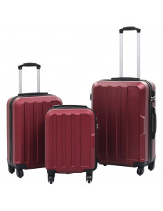 Set Trolley a Custodia Rigida 3 pz Rosso Vino in ABS 2