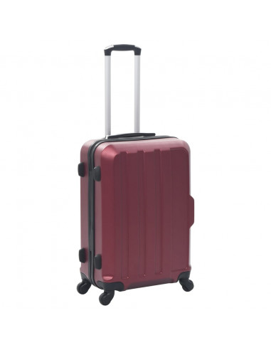 Set Trolley a Custodia Rigida 3 pz Rosso Vino in ABS