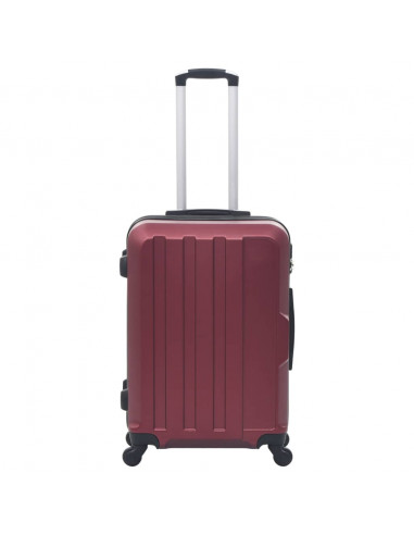 Set Trolley a Custodia Rigida 3 pz Rosso Vino in ABS