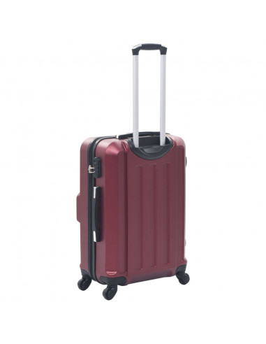 Set Trolley a Custodia Rigida 3 pz Rosso Vino in ABS