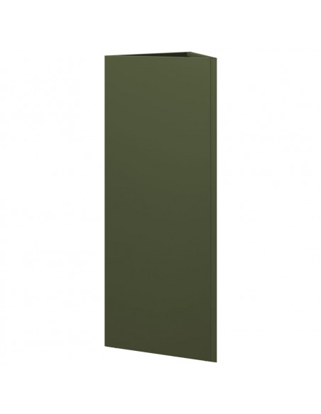 Fioriere 2 pz Verde Oliva Triangolari 30x26x75 cm in Acciaio