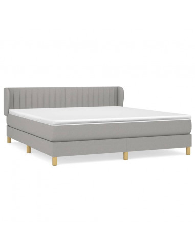 Giroletto a Molle con Materasso Grigio Chiaro180x200 cm Tessuto