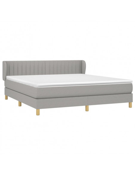 Giroletto a Molle con Materasso Grigio Chiaro180x200 cm Tessuto