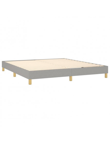 Giroletto a Molle con Materasso Grigio Chiaro180x200 cm Tessuto