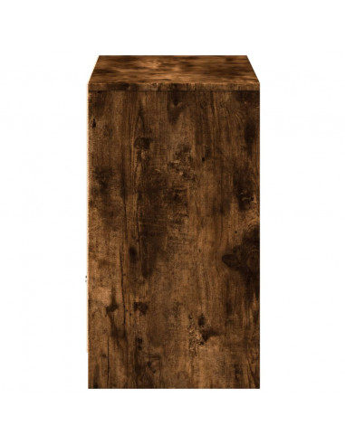 Mobile Porta TV con LED Rovere Fumo 91x34x61 cm in Truciolato