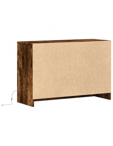 Mobile Porta TV con LED Rovere Fumo 91x34x61 cm in Truciolato