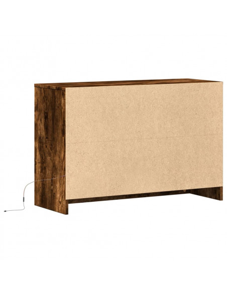 Mobile Porta TV con LED Rovere Fumo 91x34x61 cm in Truciolato