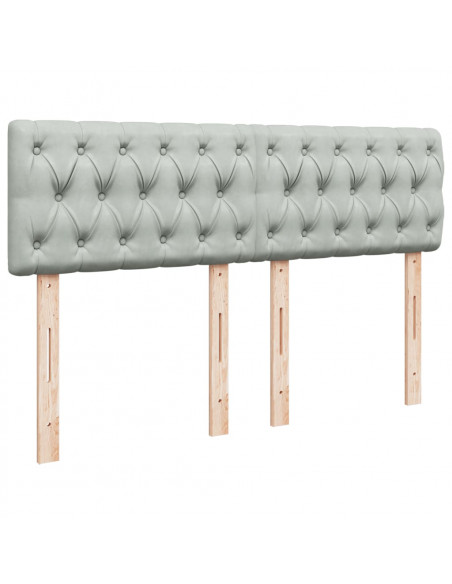 Giroletto a Molle con Materasso Grigio Chiaro 140x190cm Velluto
