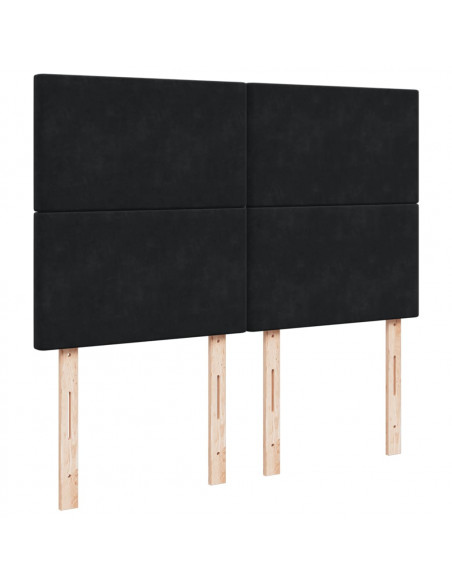 Giroletto a Molle con Materasso Nero 140x190 cm in Velluto