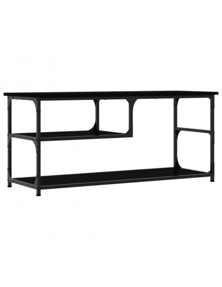 Mobile Porta TV Nero 103x38x46,5 cm Legno Multistrato e Acciaio