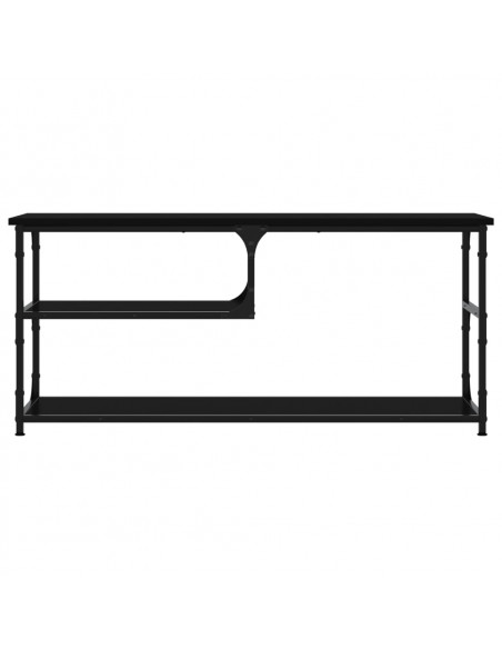 Mobile Porta TV Nero 103x38x46,5 cm Legno Multistrato e Acciaio