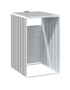 Copribidone con Ruote Bidone Singolo Grigio 72x81x115cm Acciaio 2