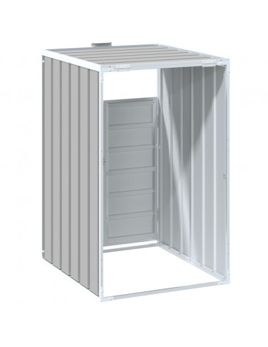 Copribidone con Ruote Bidone Singolo Grigio 72x81x115cm Acciaio