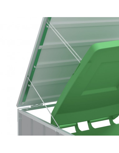 Copribidone con Ruote Bidone Singolo Grigio 72x81x115cm Acciaio