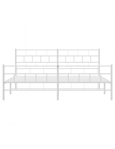 Giroletto con Testiera e Pediera Metallo Bianco 200x200 cm
