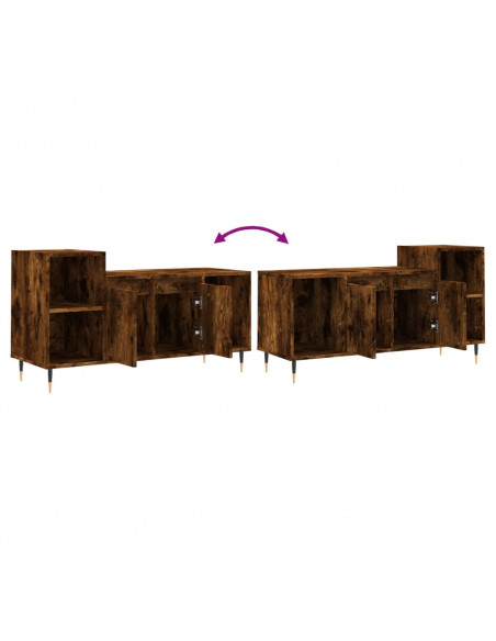 Mobile TV Rovere Fumo 100x35x55 cm in Legno Multistrato