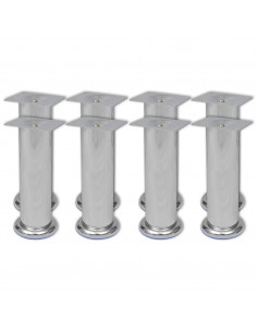 Piedini Rotondi per Divani 8 pz Cromati 180 mm 2