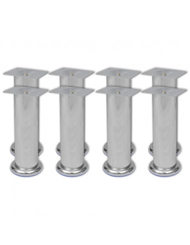 Piedini Rotondi per Divani 8 pz Cromati 180 mm