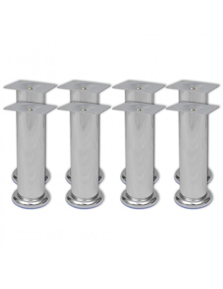 Piedini Rotondi per Divani 8 pz Cromati 180 mm