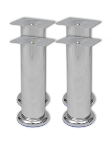 Piedini Rotondi per Divani 8 pz Cromati 180 mm